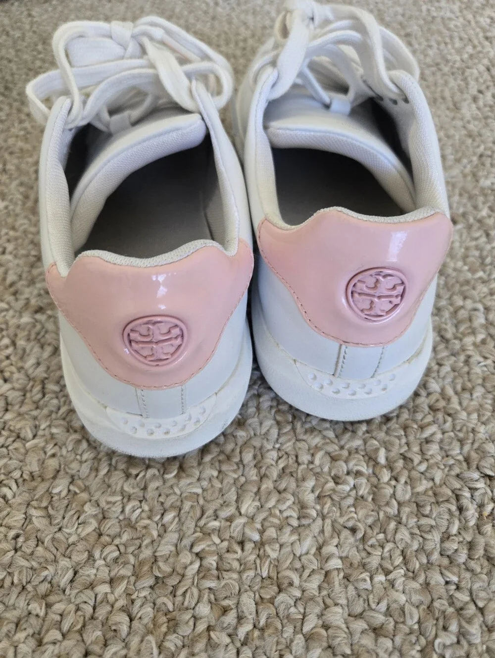 Tory Burch White And Pink Sneakers